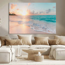 Beach Wall Art - Stunning Ocean Sunset Canvas Print with