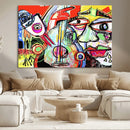 Picasso Style Art Abstract Canvas Wall Art Print , Colorful