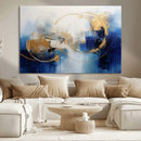 Navy Blue Abstract Wall Art Canvas Print