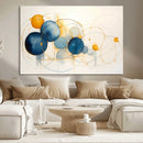 Geometric Blue Orange Abstract Wall Art Canvas, Geometric
