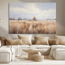 Golden Fields Wall Art Print Canvas – Serene Landscape of