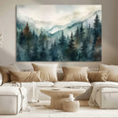 Serenity Forest Wall Art Canvas | Foggy Mountain Landscape