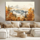 Golden Autumn Forest Wall Art Canvas | Mountain Landscape