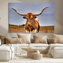 Texas Longhorn Wall Art Print, Framed Longhorn Cow Wall Art