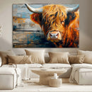 Highland Cow Abstract Canvas Wall Art – Bold Farmhouse
