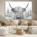 Rustic Charm | Cow Longhorn Black White Bighorn Wall Art