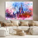 Disney Wall Art: Dreamy Watercolor Cinderella Castle Canvas by MyGreatCanvas | Canvas Wall Art Prints | Photo Prints & Wall Decor