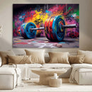 Abstract Graffiti Barbell Canvas Wall Art – Urban Fitness