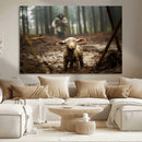 Jesus Lost Lamb Canvas Wall Art – Heartwarming Woodland by MyGreatCanvas | Canvas Wall Art Prints | Photo Prints & Wall Decor