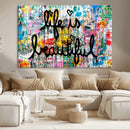 Life Beautiful Art Print - Banksy Graffiti Wall Art Canvas by MyGreatCanvas | Canvas Wall Art Prints | Photo Prints & Wall Decor