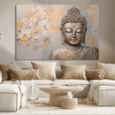 Abstract Buddha Statue Wall Art Canvas Print - Modern
