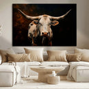 Texas Longhorn Wall Art | 3-Panel Large Texas Longhorn
