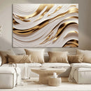 Gold and White Abstract Wave Canvas – Elegant Flowing Design by MyGreatCanvas | Canvas Wall Art Prints | Photo Prints & Wall Decor