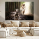 Jesus Canvas Wall Art - Jesus Running After Lost Lamb, by MyGreatCanvas | Canvas Wall Art Prints | Photo Prints & Wall Decor