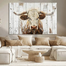Rustic Longhorn Bull Wall Art Canvas Set – Western-Inspired