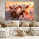Highland Cows at Sunrise Wall Art Canvas Set – Serene and by MyGreatCanvas | Canvas Wall Art Prints | Photo Prints & Wall Decor