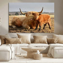 Highland Cow Canvas Wall Art Animal Print for Farm House