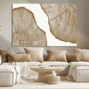 Rustic Brown Tree Ring Wall Art Canvas Print – Framed and
