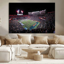 Ben Hill Griffin Stadium Night Game Triple Canvas Wall Art -