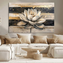 Abstract Lotus Flower Wall Art Canvas Print, Meditation Yoga