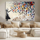 Banksy Graffiti Wall Art Canvas Print: Girl Releasing