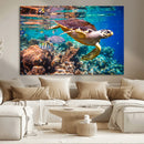 Sea Turtle Wall Art Canvas Print – Vibrant Ocean Coral Reef by MyGreatCanvas | Canvas Wall Art Prints | Photo Prints & Wall Decor