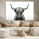Highland Wall Art Canvas Print – Minimalist Black and White