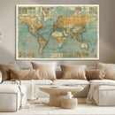 Push Pin World Map Canvas Print – Travel Tracker Wall Art