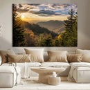 Sunrise Over the Smoky Mountains Canvas Wall Art – by MyGreatCanvas | Canvas Wall Art Prints | Photo Prints & Wall Decor