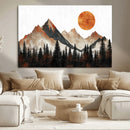 Modern Abstract Mountain Canvas Wall Art Print, Abstract
