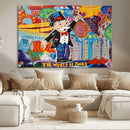 Pop Art Monopoly Man Canvas Wall Art Print - Bold and