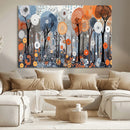 Abstract Winter Landscape Canvas Wall Art Print - Large