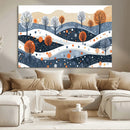 Abstract Winter Landscape Canvas Wall Art Print -  Large