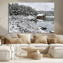 Winter Wall Art - Cabin by the Lake Canvas Wall Art - Serene by MyGreatCanvas | Canvas Wall Art Prints | Photo Prints & Wall Decor