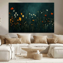 Framed Wildflower Field Wall Art, Framed Vintage Botanical