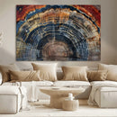 Abstract Tree Ring Wall Art, Colorful Framed Tree Ring Wall