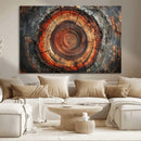 Wood Grain Canvas Wall Art - Framed Abstract Tree Ring