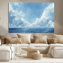 Abstract Ocean Print Artwork- Serene Blue Ocean Canvas Wall