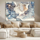 Abstract Blue and Gold Canvas Wall Art - Fluid Modern Ink