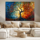 Yggdrasil Tree of Life Mosaic Stained Glass Wall Art Canvas,