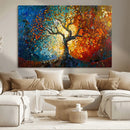 Yggdrasil Tree of Life Mosaic Stained Glass Wall Art Canvas,