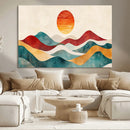 Southwest Mountain Wall Art Canvas Print – Boho Triptych