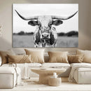 Highland Cow Wall Art Canvas Print – Black and White Western by MyGreatCanvas | Canvas Wall Art Prints | Photo Prints & Wall Decor