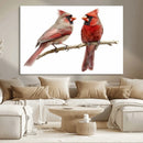 Cardinal Canvas Wall Art - Male and Female Cardinal Print -