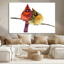 Cardinal Bird Canvas Wall Art - Male and Female Cardinal