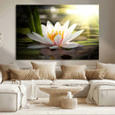 Lotus Flower Wall Art Canvas Print, Water Lily Large Wall