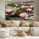 Lotus Flower Wall Art Canvas Print, Water Lily Large Wall