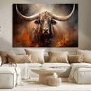 Highland Bull Canvas Abstract Canvas Wall Art Print –
