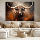 Highland Bull Canvas Abstract Canvas Wall Art Print –