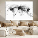 Flight Routes Air Traffic Map Canvas Wall Art - Framed -